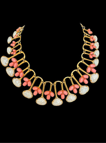 Lele Sadoughi Howlite Coral Necklace