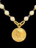 Rosary Bead Coin Necklace