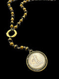 Lariat Necklace with French Revolution Coin