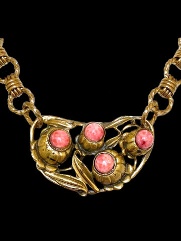 Vintage 1910 Art Nouveau Coral Brooch