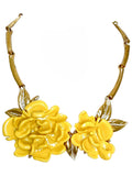 Oscar de la Renta Haute Couture Marigold Resin Necklace and Earring Set