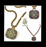 Vintage Michal Golan Enamel Pendant