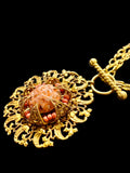 Vintage 1950s Miriam Haskell Molded Art Glass Brooch