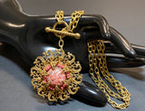 Vintage 1950s Miriam Haskell Molded Art Glass Brooch